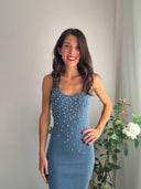 Abito a costine con strass