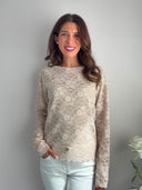 T-shirt rosa in pizzo