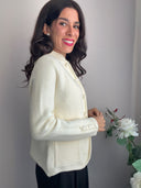 Cardigan lavorato con bottoni e tasche