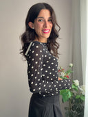 Maglia pois in misto cashmere