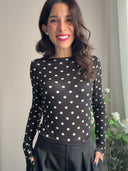 Maglia pois in misto cashmere