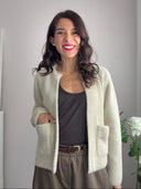 Cardigan aperto con tasche furry