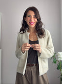Cardigan aperto con tasche furry