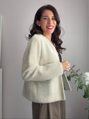 Cardigan aperto con tasche furry