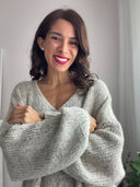 Maxi abito in maglia misto lana/mohair
