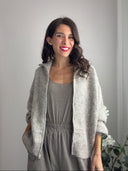 Maglione con micro paillettes e zip