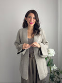 Maxi cardigan aperto lavorato con tasche