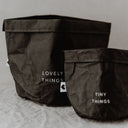 Set 2 sacchetti LOVELY/TINY THINGS in carta nera