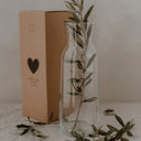 Caraffa in vetro con cuoricino nero