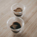 Tazzina da caffè con doppio vetro e cuoricino nero