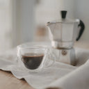 Tazzina da caffè con doppio vetro e cuoricino nero