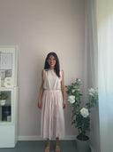 Gonna midi rosa in cotone