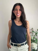 Top a costine basic in cotone